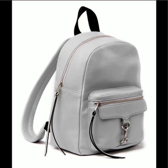 Rebecca Minkoff Mini Mab Leather Backpack‎ Tote Bag, Gray, Designer Luxury, NWT - Picture 3 of 16